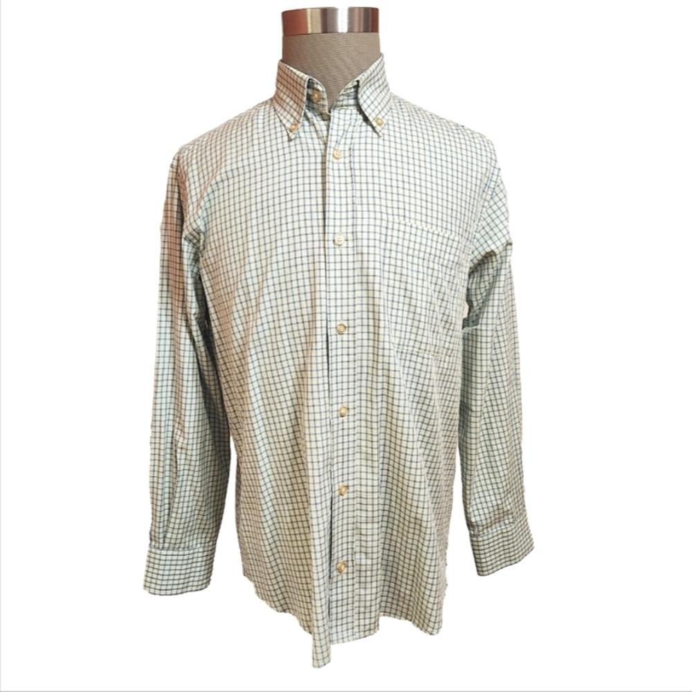 Charles Tweed Check Button Down Shirt Men's Large